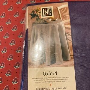 VTG LNT Oxford LAVENDER 70 INCH  ROUND TABLE CLOTH - NEW‎ IN PACKAGE - WASHABLE